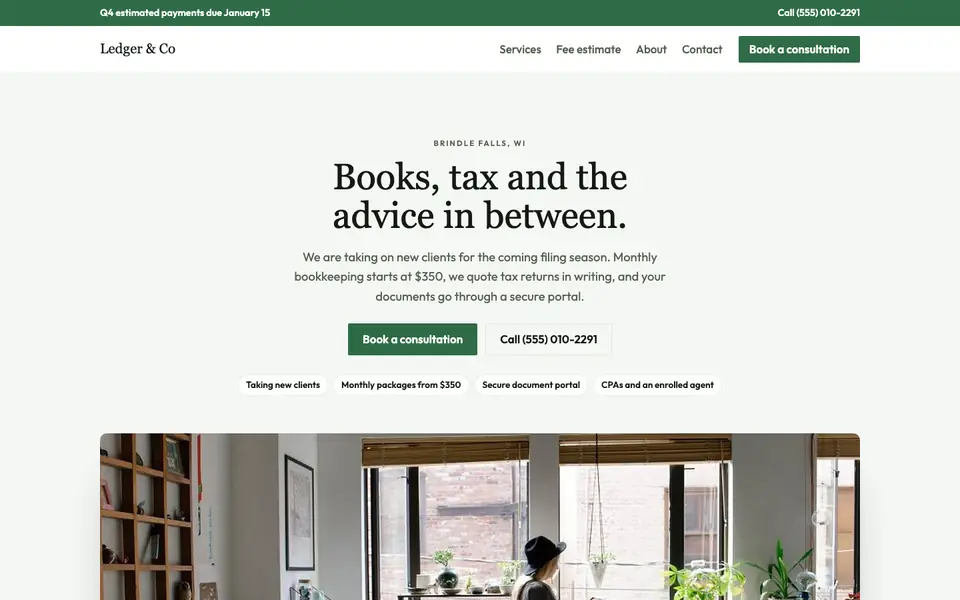 Accountants & CPAs website in the Classic design
