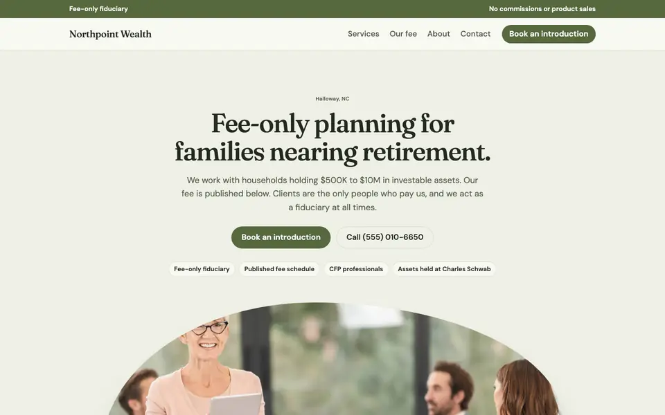 Financial Advisors website in the Organic design
