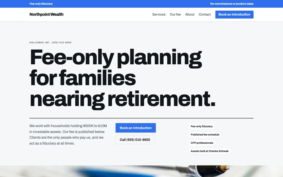 Financial Advisors website in the Swiss Grid design