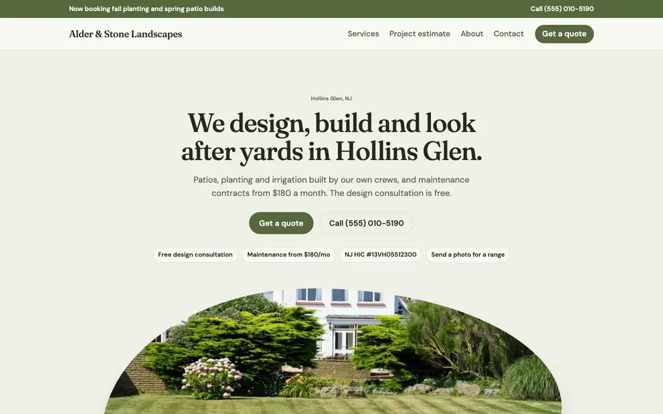Landscaping & Lawn Care website in the Organic design