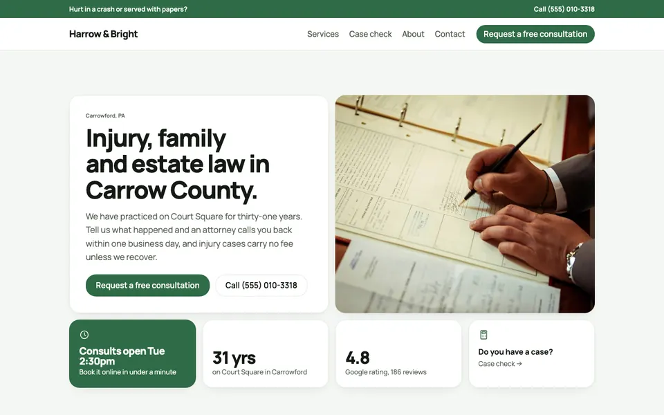 Law Firms website in the Bento design