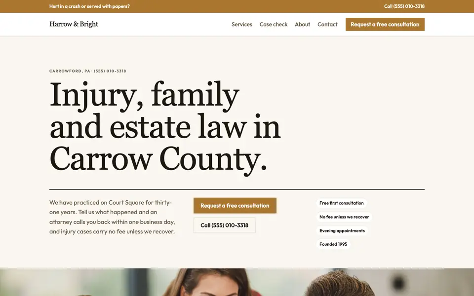 Law Firms website in the Editorial design