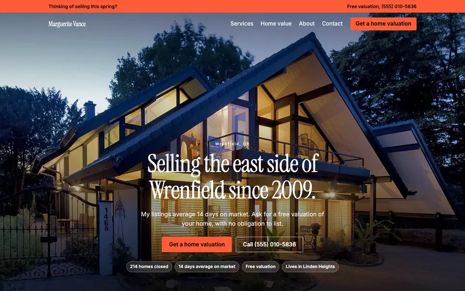 Real Estate Agents website in the Cinematic design