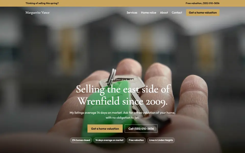 Real Estate Agents website in the Dark Luxe design