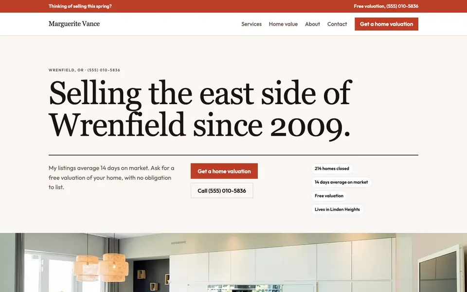 Real Estate Agents website in the Editorial design