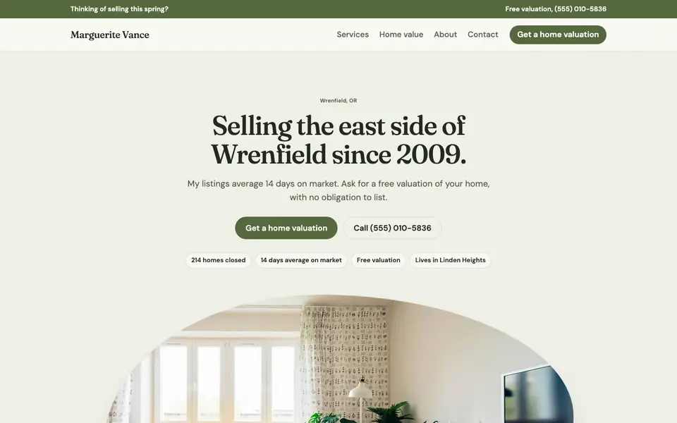 Real Estate Agents website in the Organic design